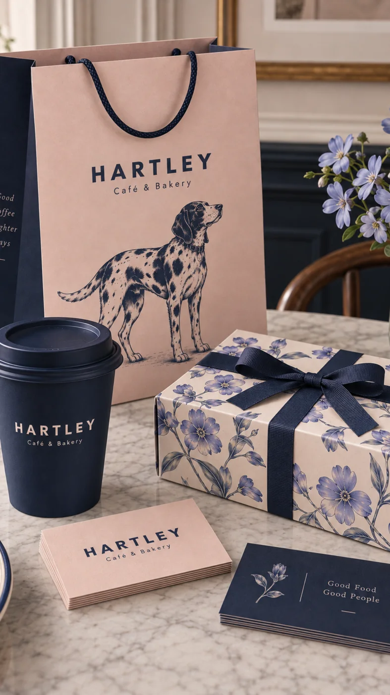 Hartley: café stationery and packaging collection