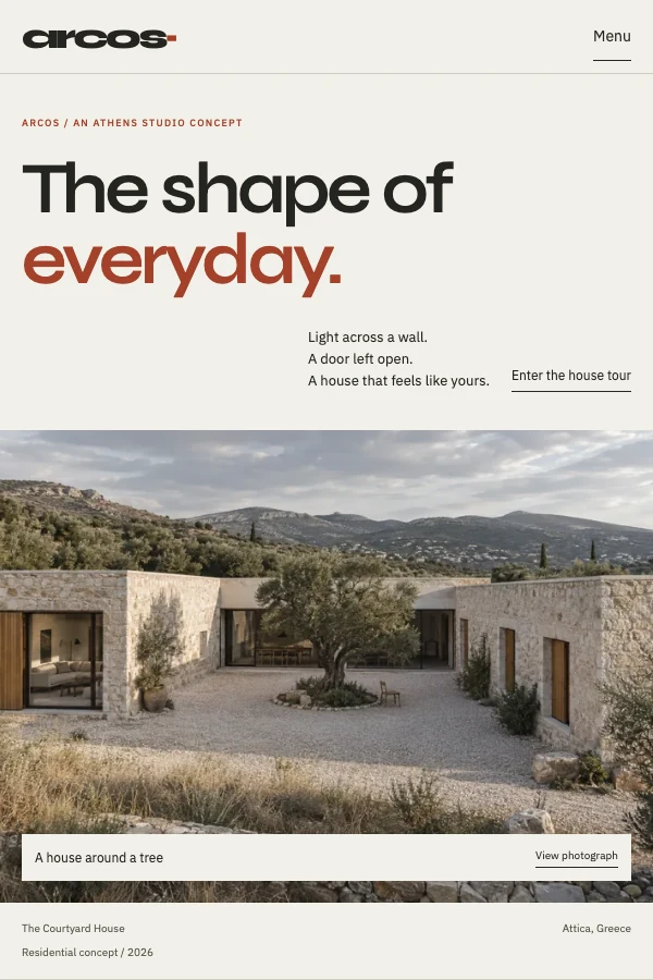 Arcos: architecture website design preview