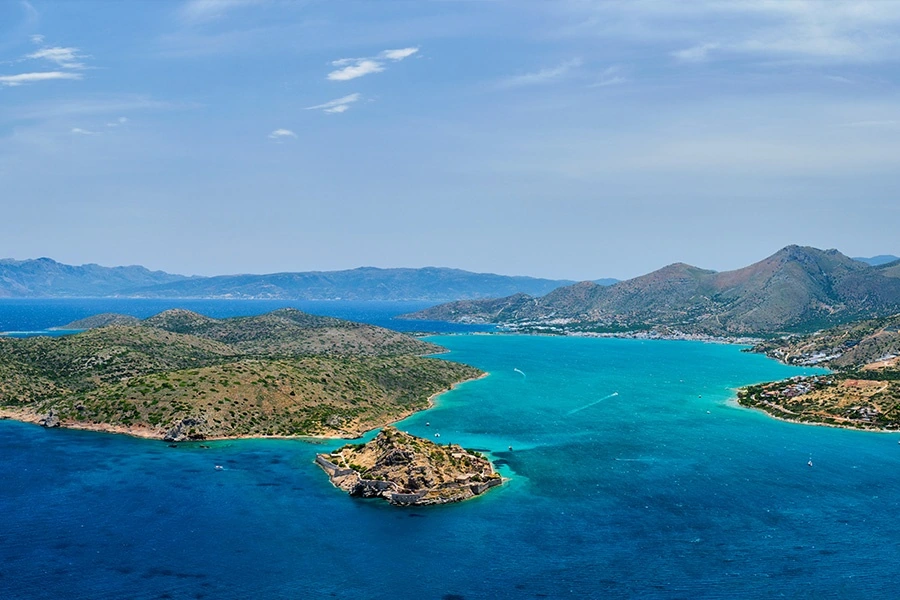 Crete island aerial view - tourism and local business website design