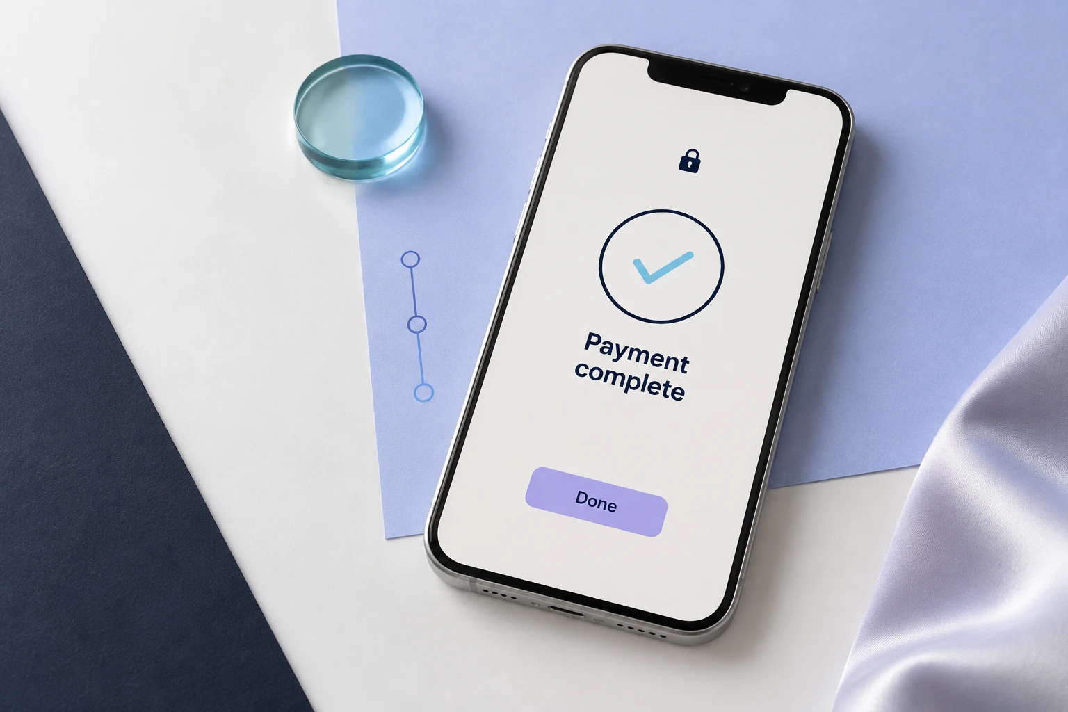 Smartphone showing a completed online payment confirmation screen